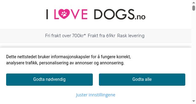 Screenshot of ilovedogs.no