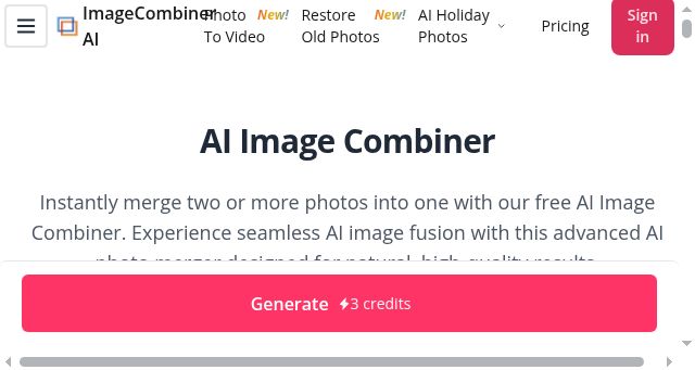 Screenshot of imagecombinerai.com