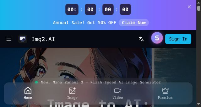 Screenshot of img2.ai
