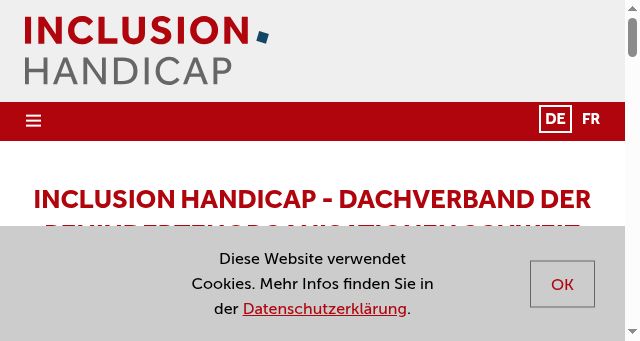 Screenshot of inclusion-handicap.ch