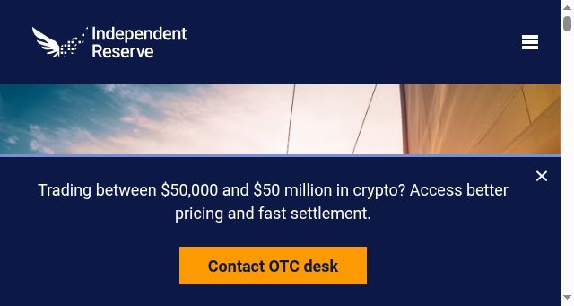 Screenshot of independentreserve.com