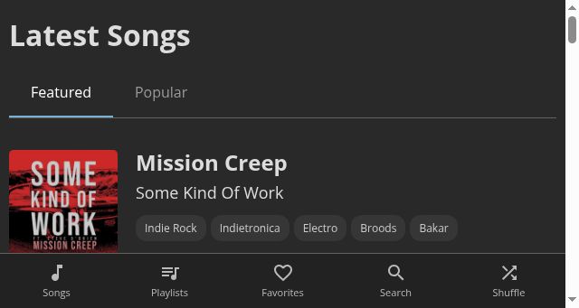 Screenshot of indieshuffle.com