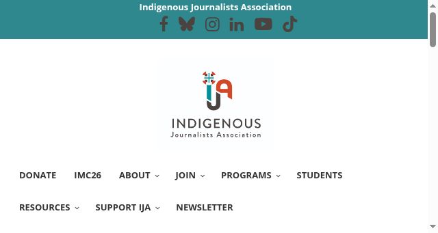 Screenshot of indigenousjournalists.org