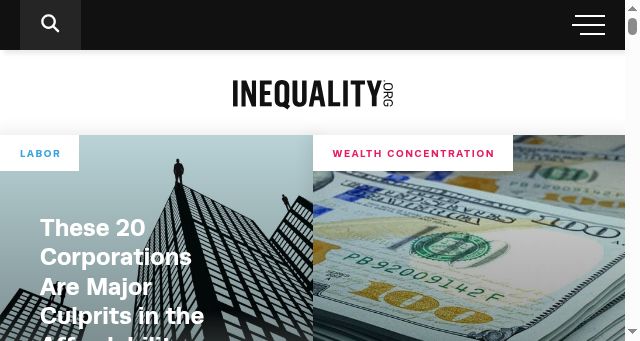 Screenshot of inequality.org