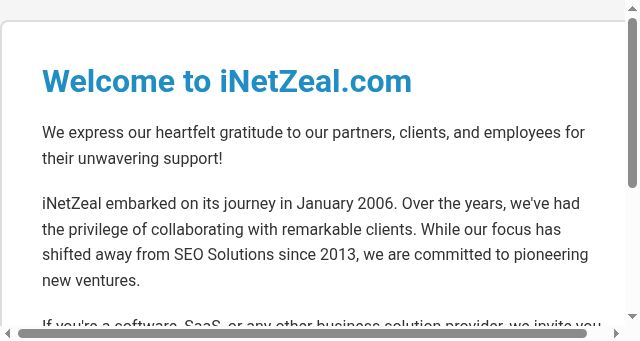 Screenshot of inetzeal.com