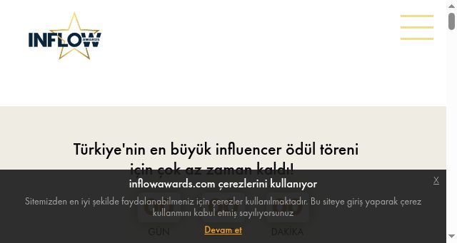 Screenshot of inflowawards.com