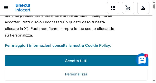 Screenshot of infocert.it