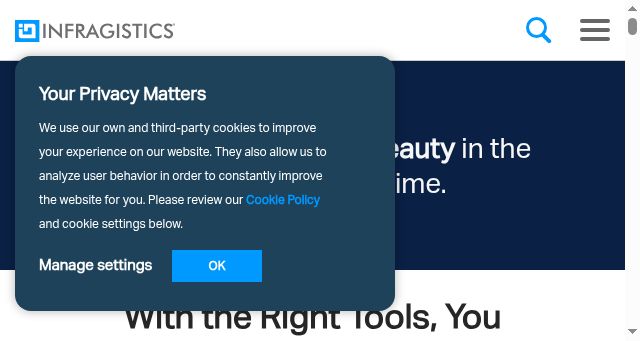 Screenshot of infragistics.com