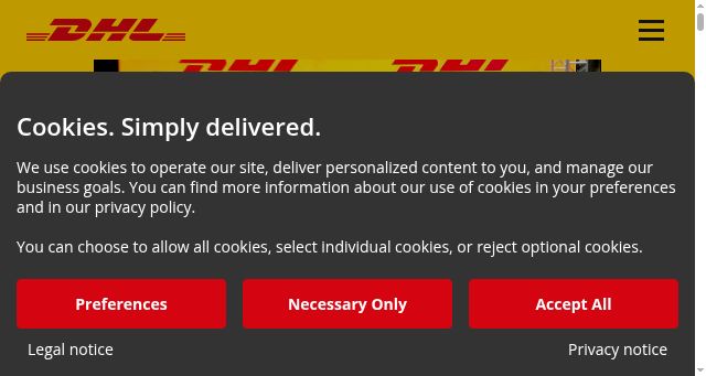 Screenshot of inmotion.dhl