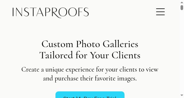 Screenshot of instaproofs.com