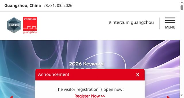 Screenshot of interzum-guangzhou.com