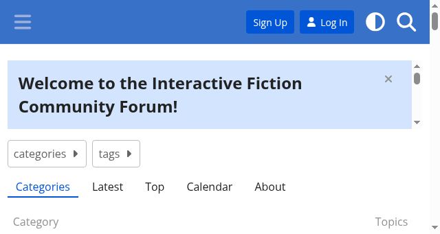 Screenshot of intfiction.org