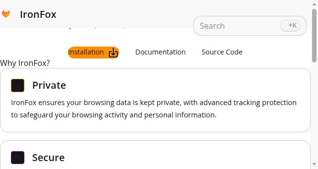 Screenshot of ironfoxoss.org