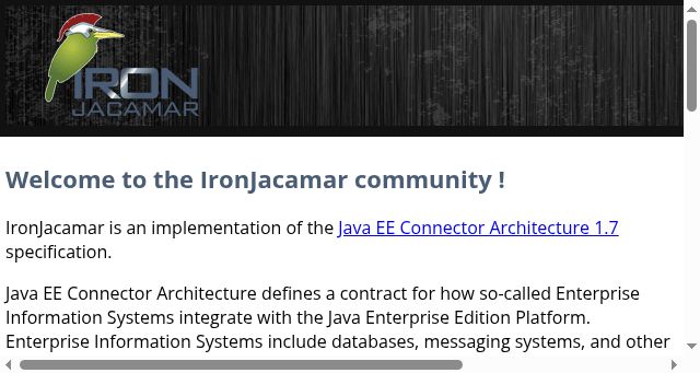 Screenshot of ironjacamar.org