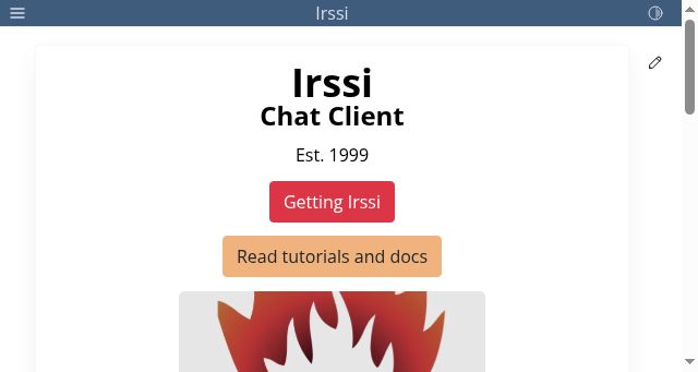 Screenshot of irssi.org