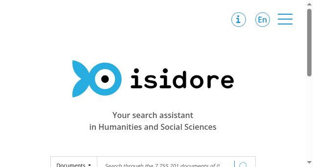 Screenshot of isidore.science
