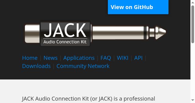 Screenshot of jackaudio.org