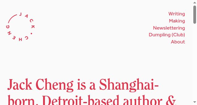 Screenshot of jackcheng.com