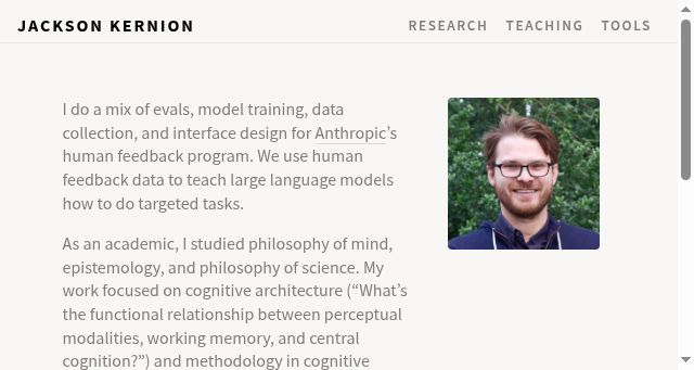 Screenshot of jacksonkernion.com