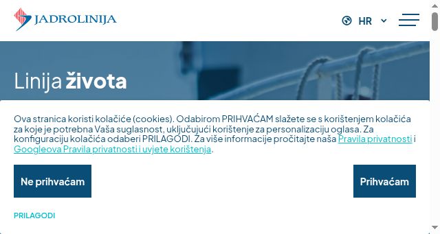 Screenshot of jadrolinija.hr
