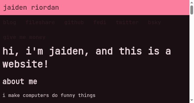 Screenshot of jaiden.sh