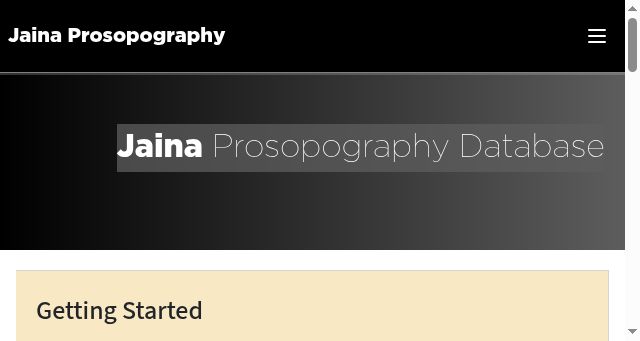 Screenshot of jaina-prosopography.org