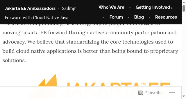 Screenshot of jakartaee-ambassadors.io