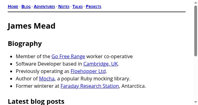Screenshot of jamesmead.org