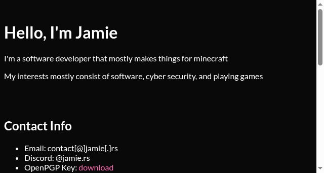 Screenshot of jamie.rs