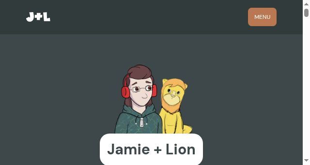 Screenshot of jamieandlion.com