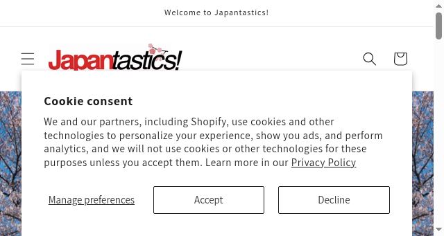 Screenshot of japantastics.jp