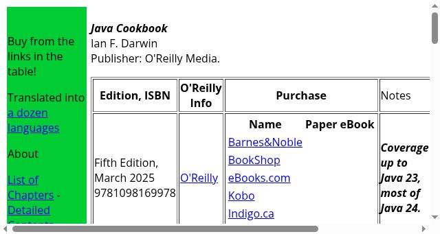 Screenshot of javacookbook.org