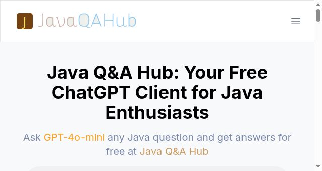 Screenshot of javaqahub.cc