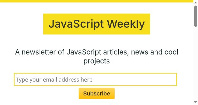 Screenshot of javascriptweekly.com