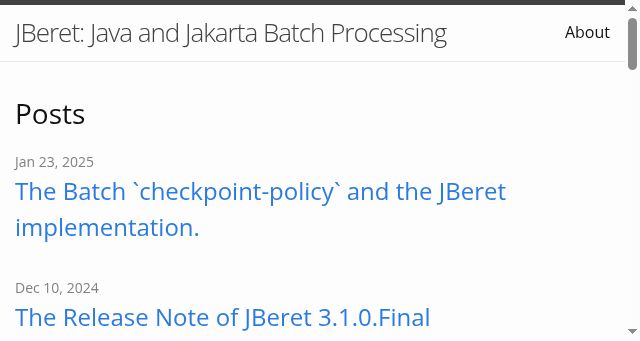 Screenshot of jberet.org