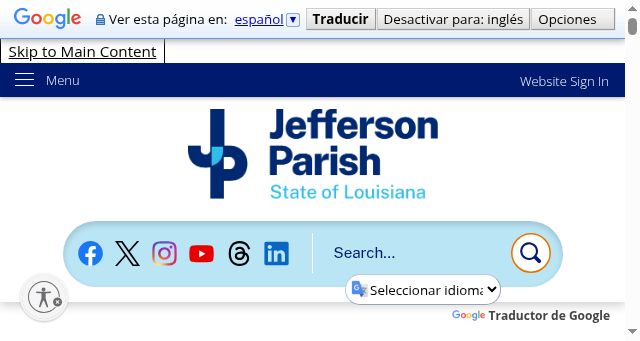 Screenshot of jeffparish.gov