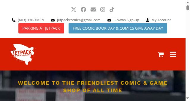 Screenshot of jetpackcomics.com