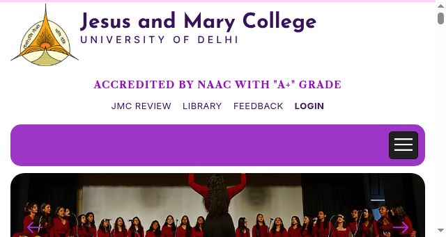 Screenshot of jmc.ac.in