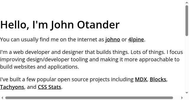 Screenshot of johno.com