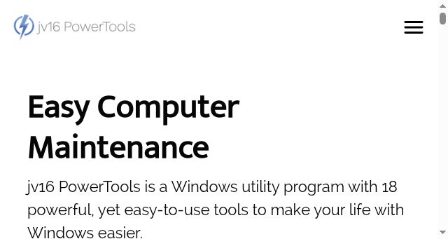 Screenshot of jv16powertools.com