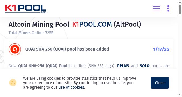 Screenshot of k1pool.com