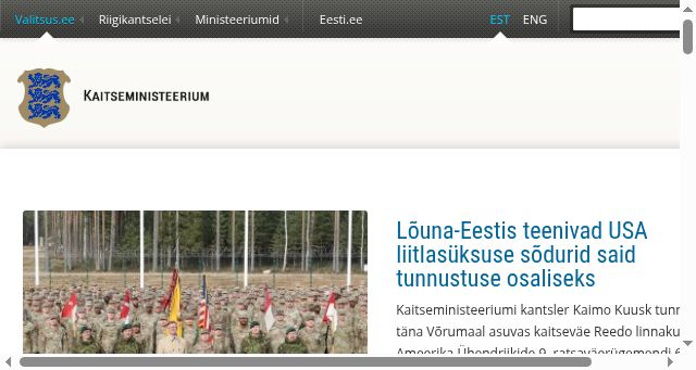 Screenshot of kaitseministeerium.ee