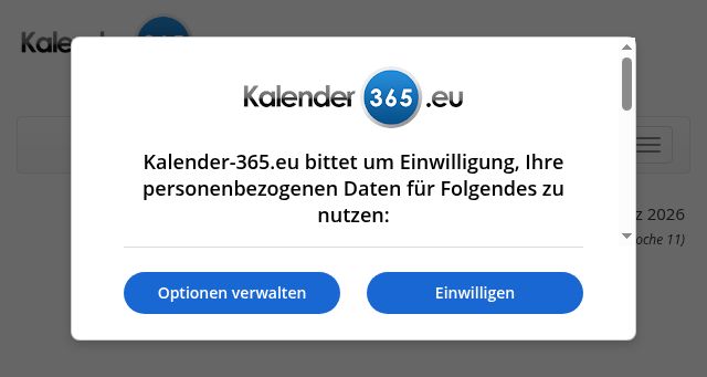 Screenshot of kalender-365.eu
