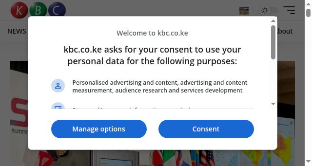 Screenshot of kbc.co.ke