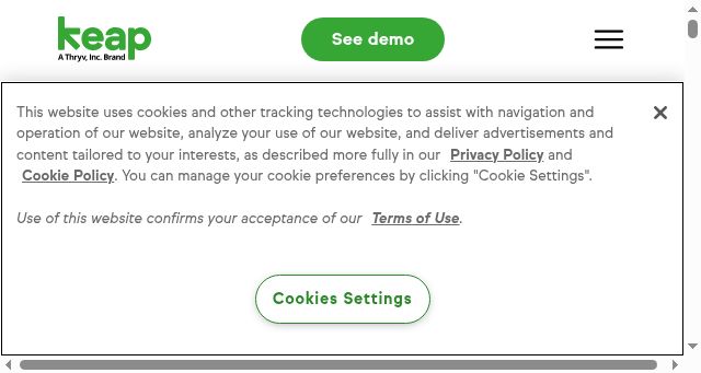 Screenshot of keap.com