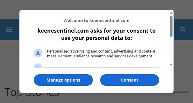 Screenshot of keenesentinel.com