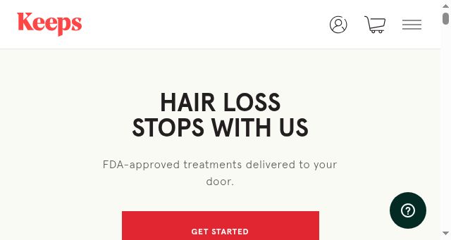 Screenshot of keeps.com