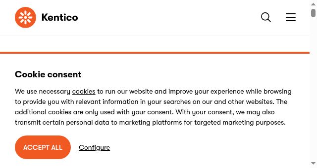 Screenshot of kentico.com