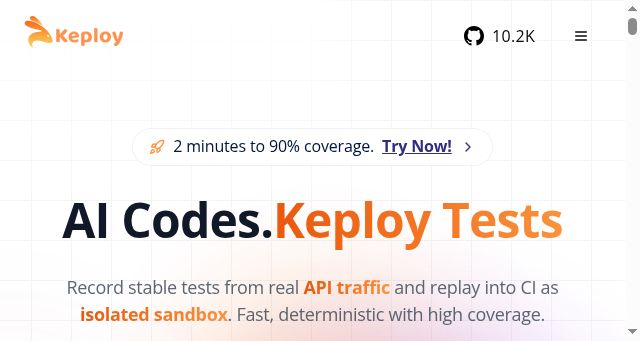 Screenshot of keploy.io