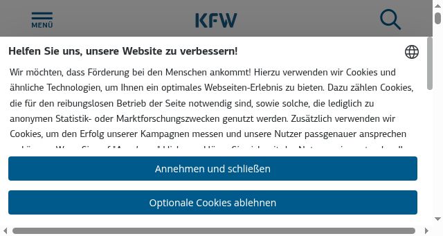 Screenshot of kfw.de